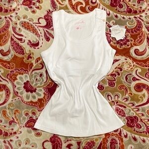 Papinelle White Tank Top with bra shelf built in.